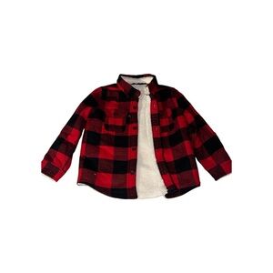 Cat & Jack Red and Black Plaid Button Down Shirt